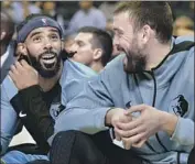  ?? Brandon Dill Associated Press ?? MIKE CONLEY, left, and Marc Gasol are in their 11th season together in Memphis.