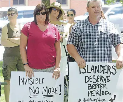  ?? MITCH MACDONALD/THE GUARDIAN ?? About 130 Islanders gathered in front of Province House on Sunday to blast Premier Wade MacLauchla­n for not investing more into P.E.I.’s mental health and addictions services.