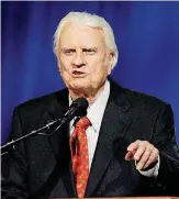  ?? [AP FILE PHOTO] ?? In this 2006 photo, the Rev. Billy Graham preaches at a service in New Orleans. Graham died at age 99 in 2018.