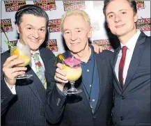  ??  ?? STARS: Tom, Paul and Ryan toast musical’s success