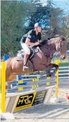  ??  ?? Top NZ polo player Dave Miller borrowed his wife’s horse to take part in his first showjumpin­g event.