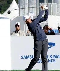  ?? AP ?? Luke List of the US watches his tee shot on the tenth hole during the second round of the CJ Cup in South Korea, on Jeju Island. —