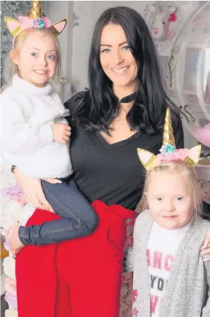  ??  ?? ●Emma Louise Breen of Little Betty’s Boutique with youngsters Cora Bishop and Connie Britton