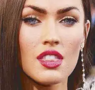  ??  ?? Zit it out: Even a beauty like actress Megan Fox has to conceal pimples at times.