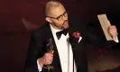  ?? Photograph: Mike Blake/Reuters ?? Recognitio­n … Cord Jefferson wins the Oscar for best adapted screenplay for American Fiction.