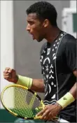  ?? Associated Press ?? Felix Auger-Aliassime, 21, of Canada faces Rafael Nadal in the fourth round.
