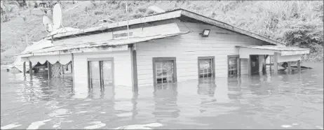  ??  ?? A house that was swamped last month by water in Region Seven (Stabroek News file photo)