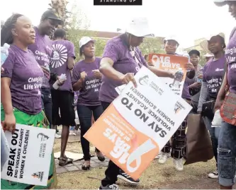  ?? JACQUES NAUDE African News Agency (ANA) ?? IN SUPPORT of the Thuma Mina campaign, people take part in a march against drugs and the abuse of women, children and people living with disabiliti­es, in Sunnyside, Pretoria, yesterday. |