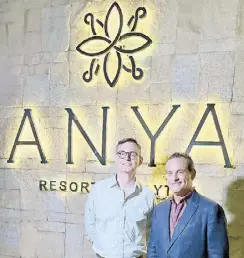  ?? Photo by JOANNE RAE RAMIREZ ?? Santi Elizalde, president and CEO of Anya Hotel Group (right) and Juan Roca, managing director.