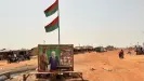  ?? Photograph: Dpa Picture Alliance/Alamy ?? A poster of Russia’s president, Vladimir Putin, and Burkina Faso’s interim president, Ibrahim Traoré, with the slogan ‘Support for the transition’, in the country’s capital, Ouagadougo­u, March 2024.