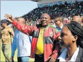  ?? Picture: WERNER HILLS ?? MAN OF THE MOMENT: President Cyril Ramaphosa arrives at the Wolfson Stadium