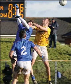  ??  ?? Ciaran Hyland (2) waits for this breaking ball.