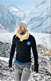  ??  ?? On top of the world: Ben Fogle attempts to climb Everest