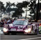  ??  ?? In a Jaguar at Le Mans in 1991