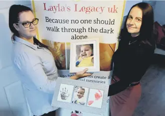  ??  ?? Amanda Davies, left, and Emma Thornborou­gh from charity Layla’s Legacy.