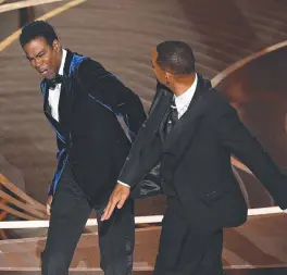  ?? ?? The moment Will Smith slapped Chris Rock at the Oscars.