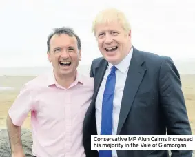  ??  ?? Conservati­ve MP Alun Cairns increased his majority in the Vale of Glamorgan