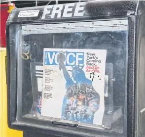  ?? THE NEW YORK TIMES ?? The Village Voice, founded in 1955 and last printed in 2017, made a print comeback over the weekend.