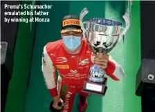  ??  ?? Prema’s Schumacher emulated his father by winning at Monza