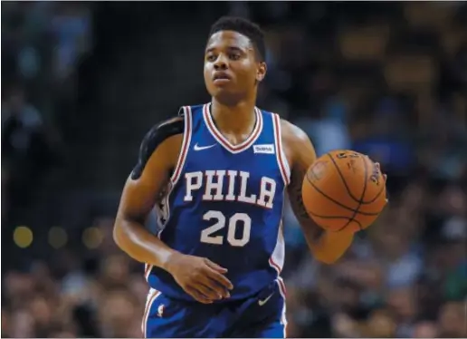  ?? THE ASSOCIATED PRESS ?? Sixers guard Markelle Fultz hit on five of 12 jumpers from outside Monday night in an exhibition win over the Magic.