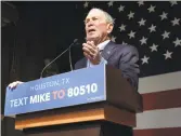  ?? Associated Press ?? Presidenti­al candidate Mike Bloomberg speaks during a campaign event last week.