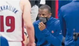  ?? CARLOS OSORIO/AP ?? Pistons coach Dwane Casey: We need to “keep perspectiv­e” this season.