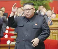  ??  ?? North Korean leader Kim Jong Un during the 8th Congress of the Workers’ Party in Pyongyang, North Korea. — Reuters