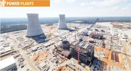  ?? — Reuters ?? The Vogtle Unit 3 and 4 site, being constructe­d by primary contractor Westinghou­se near Waynesboro Georgia, USA is seen in an aerial photo.