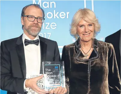  ?? Picture: Pa. ?? Man Booker Prize winner George Saunders pictured with the Duchess of Cornwall during last night’s reception at the Guildhall in London.