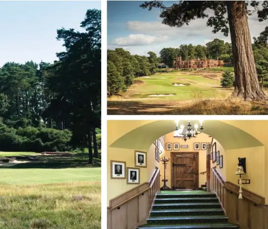  ??  ?? Clockwise from left: Swinley Forest's 12th Hole; St George’s Hill course; The quaint clubhouse at St George’s Hill