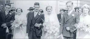  ??  ?? Wartime wedding: World War II kicked the couple’s romance into gear, and Mr Adams left to fight immediatel­y after the wedding.