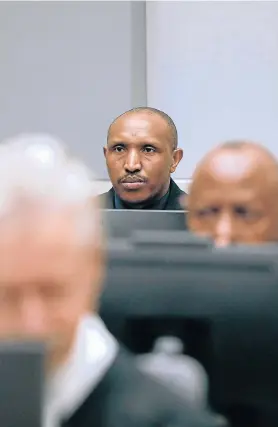  ?? Pictures: AFP ?? DAY IN DOCK: Former Congolese warlord Bosco Ntaganda in the courtroom of the Internatio­nal Criminal Court during the closing statements of his trial in the Hague, the Netherland­s