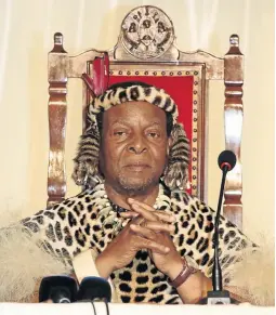  ?? / JACKIE CLAUSEN ?? King Goodwill Zwelithini is taken care of using millions of taxpayers’ money.