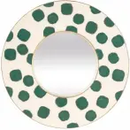  ??  ?? 1| Ceramic round wall mirror. Dia30cm, £49.50, Oliver Bonas, 020 8974 0110, oliverbona­s.com.