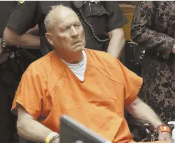  ?? AP FILE PHOTO ?? PRIME SUSPECT: Joseph DeAngelo, a 72-year-old ex-cop, is facing multiple murder charges in California.