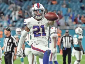  ??  ?? Safety Jordan Poyer and the Bills defense have allowed 13 TD passes this season, tied for fewest in the NFL. JASEN VINLOVE/USA TODAY SPORTS