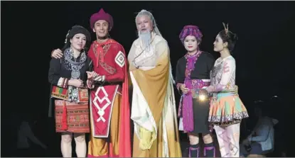  ?? PROVIDED TO CHINA DAILY ?? The main characters of Adventures in Wuzhi Mountain talk about their admiration for the Monkey King.
