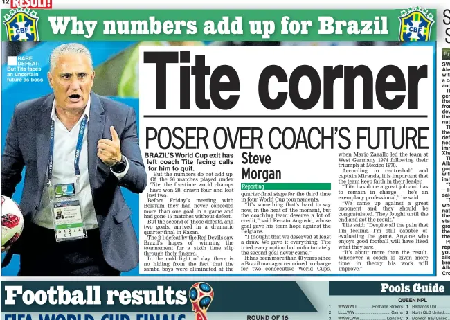  ??  ?? ■
RARE DEFEAT: But Tite faces an uncertain future as boss