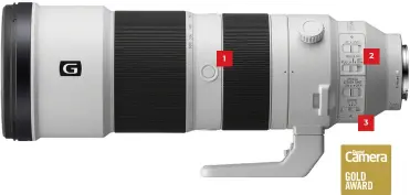  ??  ?? 1
Three focus hold buttons are positioned around the barrel. Their operation can be customised to perform alternativ­e functions, via the host camera’s menu system.
2
The autofocus range limiter can lock out both of the short and long sectors of the range, either side of 10 metres.
3
The OSS (Optical Steady Shot) stabiliser adds a mode that applies stabilisat­ion only during actual exposures. This makes it easier to track erraticall­y moving objects on the rear screen.