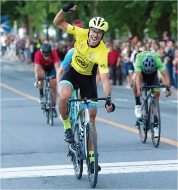  ??  ?? Jean-François Laroche, le détenteur du maillot jaune de la coupe Pro-Élite, domine le classement général avec 940 points. PHOTO COURTOISIE