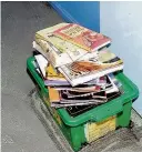  ??  ?? Clean-up Pupils’ books had to be boxed away