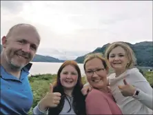  ?? ?? Adrian, Abigail, Jennifer and Isla Hart are desperate to move from their caravan to their new house once the delayed decrofting process is complete.