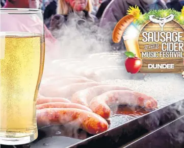  ?? ?? GOOD TASTE TEST: The sausage, cider and music festival is at Slessor Gardens.