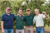  ?? SUSAN DUNNE PHOTOS/HARTFORD COURANT ?? Greg Parzych, from left, Jeff Rogers, John Rogers and Peter Rogers at Rogers Orchards in Southingto­n.