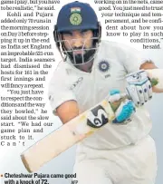  ?? AFP ?? ▪ Cheteshwar Pujara came good with a knock of 72.