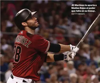  ?? /GETTY IMAGES ?? JD Martínez le aporta a Medias Rojas el poder que falta en su lineup .