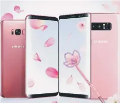  ??  ?? The Samsung Galaxy Note8, Galaxy S8 and S8+ pink editions are now available in Malaysia.
