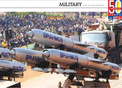  ??  ?? The BrahMos supersonic cruise missile is the best of its kind in the world and hallmark of Indo-Russian joint ventures
