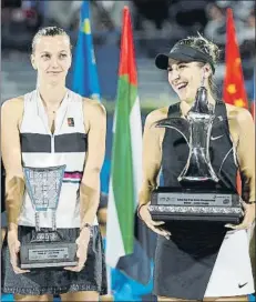  ?? FOTO: EFE ?? Petra Kvitova, tres finales este año. La de Dubai fue para Bencic