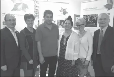  ?? COURTESY ?? L to R are: Bishop’s Principal Michael Goldbloom; Hon. Marie-claude Bibeau, Minister of Internatio­nal Developmen­t and La Francophon­ie, Dr. Daniel Miller, Ms. Sharon Smith, Dr. Michele Murray, Mr. Neil Bronson, all from Bishop's.